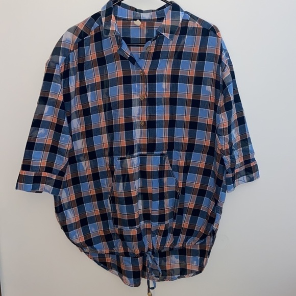 Anthropologie Pilcro Plaid Henley Tunic, oversized, XS, EUC - Picture 7 of 11